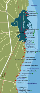 La mappa delle spiagge