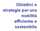 Casella di testo: Obiettivi e 
strategie per una 
	mobilit 
	efficiente e 
	sostenibile 
